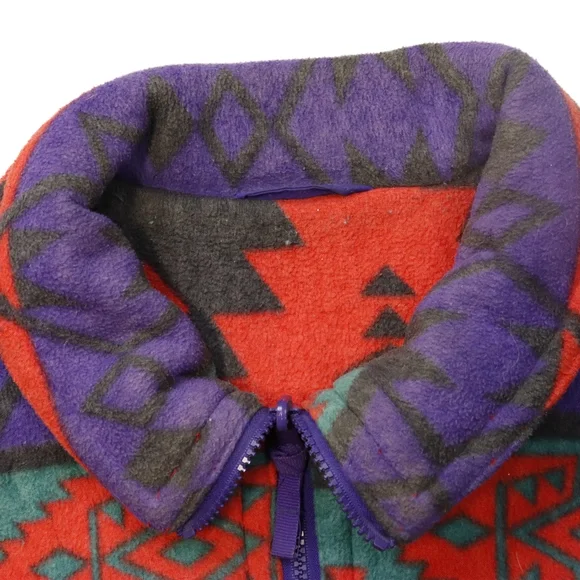 Vintage Sports CB Southwestern Pattern Fleece Jacket Size L - Picture 4 of 7